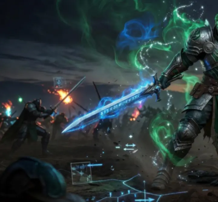 Fighter class holding the frontline on a fantasy battlefield in Baldur's Gate 3